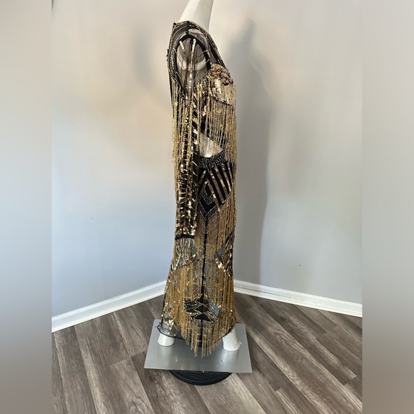 ASOS Gold and Black Fringe Dress - Picture 12 of 13